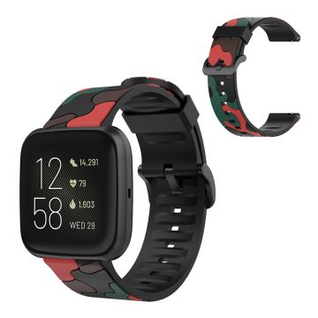 Fitbit Versa 2 / Lite Camouflage Silikon Uhrenarmband - Rot