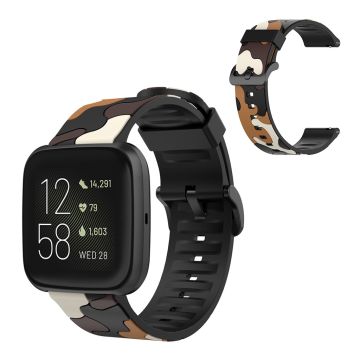 Fitbit Versa 2 / Lite Camouflage Silikon Uhrenarmband - Braun