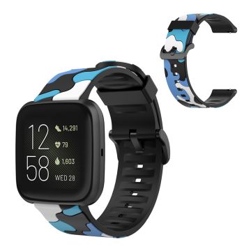 Fitbit Versa 2 / Lite Camouflage Silikon Uhrenarmband - Blau