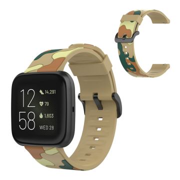 Fitbit Versa 2 / Lite Camouflage Silikon Uhrenarmband - Khaki