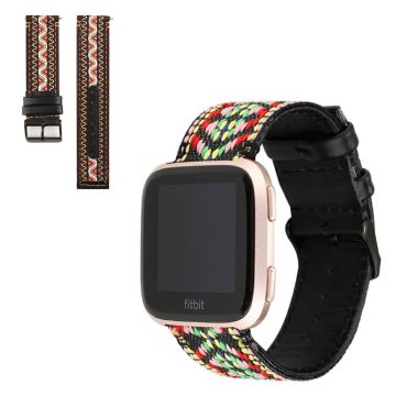 Fitbit Versa 2 Tribal Echt Leder Uhrenarmband - Braun