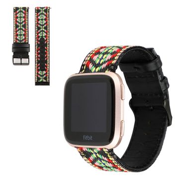 Fitbit Versa 2 Tribal Echt Leder Uhrenarmband - Rot