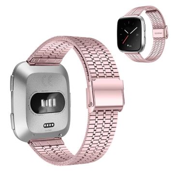 Fitbit Versa 2 / Versa Lite Sieben Perlen Rostfrei Stahl Uhrenarmband - Rose Rosa