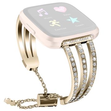 Fitbit Versa 2 / Versa Lite Triple Luxus Strass Uhrenarmband - Gold