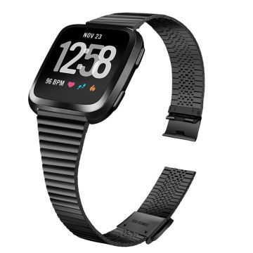 Fitbit Versa 2 / Versa Lite Stilvoll Rostfrei Stahl Uhrenarmband - Schwarz