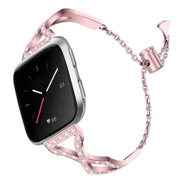 Fitbit Versa 2 / Versa Lite Modisch 304 Rostfrei Stahl Uhrenarmband - Rose Rosa