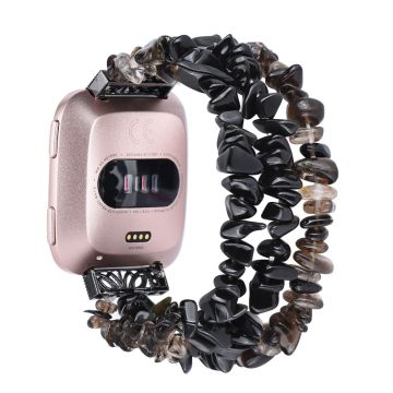 Fitbit Versa 2 / Versa vierreihiges Natursteinarmband - Schwarz