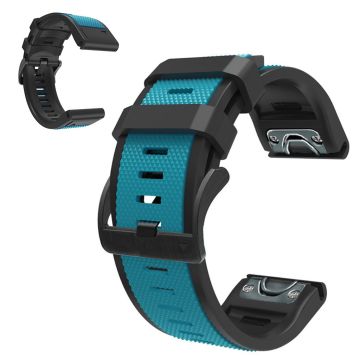 22mm Zweifarbig Uhrenarmband für Garmin Watch - Himmelblau / Schwarz