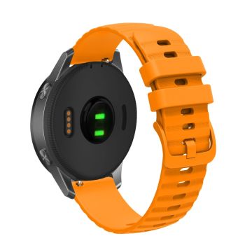 18mm Wave Grain Style Silikonarmband für Garmin Uhren - Gelb