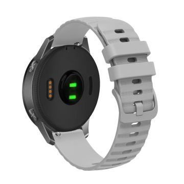 18mm Wave Grain Style Silikonarmband für Garmin Uhren - Grau