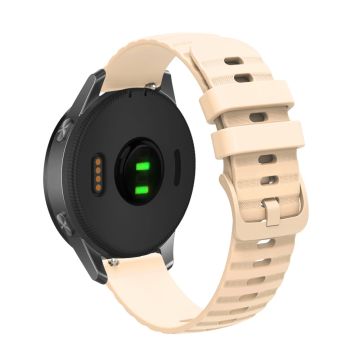 18mm Wave Grain Style Silikonarmband für Garmin Uhren - Hellgelb