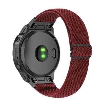 Elastisches, atmungsaktives Nylonarmband für Garmin Uhren - Weinrot