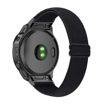 Elastisches, atmungsaktives Nylonarmband für Garmin-Uhren - Schwarz