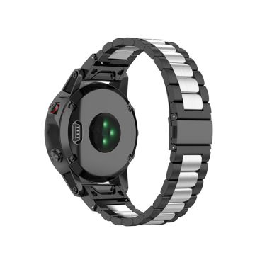 Drei Perlen aus 304er Edelstahl für Garmin Uhr - Schwarz / Silber / Schwarz