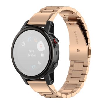 22mm Edelstahlarmband mit Faltschnalle für Garmin Uhr - Rose Gold