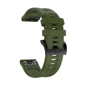 Einfarbiges Silikonarmband für Garmin-Uhren - Army Green