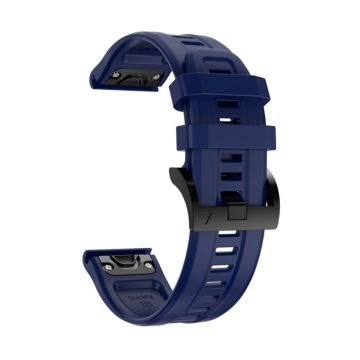 Einfarbiges Silikonarmband für Garmin-Uhren - Mitternachtsblau