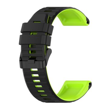 22mm zweifarbiges Silikonarmband für Garmin Uhren - Schwarz / Limette