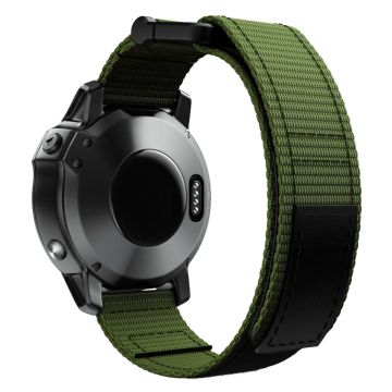 26mm Nylon Schlaufenarmband für Garmin Uhren - Army Green