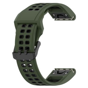 22mm zweifarbiges Armband für Garmin Uhren - Army Green / Schwarz