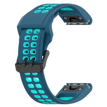 22mm zweifarbiges Armband für Garmin Uhren - Blau / Grün