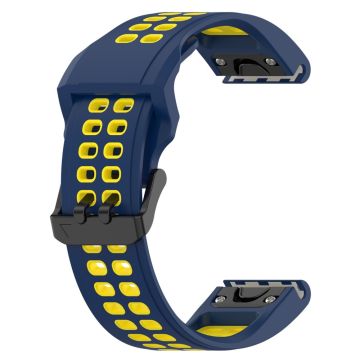 22mm zweifarbiges Armband für Garmin Uhren - Blau / Gelb