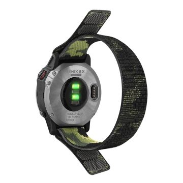 Nylon-Armband für Garmin- und Coros-Uhren - Camouflage Grün