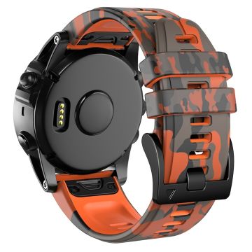 22mm Silikonarmband für Garmin und Coros Uhren - Camouflage Orange