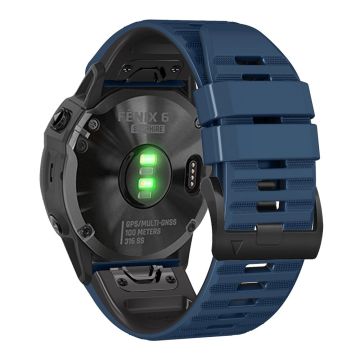 22mm Garmin und Coros duales Silikonarmband - Mitternachtsblau / Schwarz