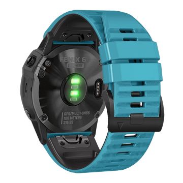 22mm Garmin und Coros duales Silikonarmband - Himmelblau / Schwarz