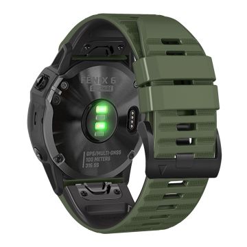 22mm Garmin und Coros duales Silikonarmband - Army Green / Schwarz