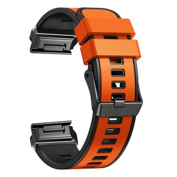 Zweifarbiges Silikonarmband für Garmin Watch und Coros Vertix - Orange / Schwarz