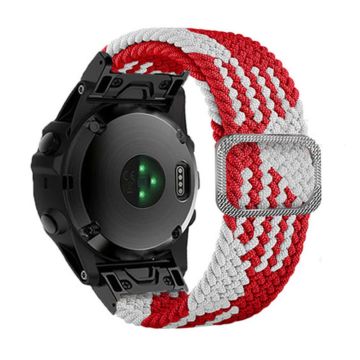 22mm Nylonband für Garmin Uhr mit Schnalle - Rot / Weiß