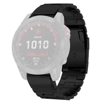 22mm Edelstahl Uhrenarmband für Garmin und Coros Uhren - Schwarz