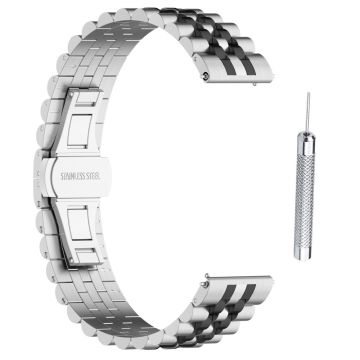 Garmin Forerunner 265S / 255S / Venu 2S / Vivoactive 4S Edelstahlarmband - Silber / Schwarz Fragment