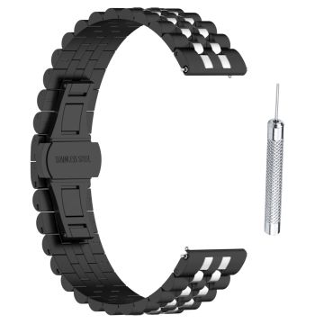 Garmin Forerunner 965 / 955 / 945 / 265 / Descent G1 Edelstahlband mit Werkzeug - Schwarz / Silber Fragment