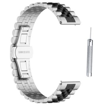 Garmin Forerunner 965 / 955 / 945 / 265 / Descent G1 Edelstahlband mit Werkzeug - Silber / Schwarz