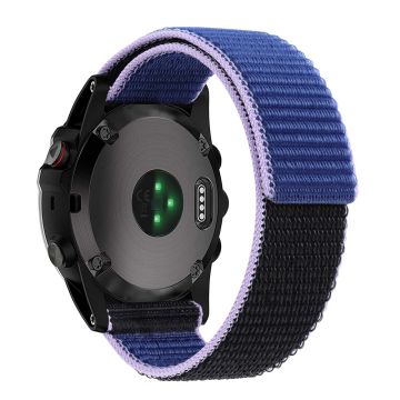 Nylon Schlaufenband für Garmin / Amazfit und Coros Uhren - Blau / Schwarz