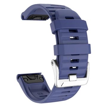 Silikonarmband mit silberner Schnalle für Garmin / Amazfit und Coros Uhren - Dunkelblau