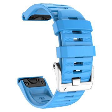 Silikonarmband mit silberner Schnalle für Garmin / Amazfit und Coros Uhren - Sky Blue