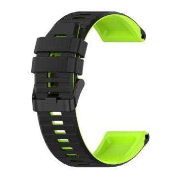 22mm zweifarbiges Silikonarmband für Garmin Uhren - Schwarz / Limette