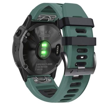 22mm Silikonarmband für Amazfit / Garmin und Coros Uhren - Army Green / Schwarz