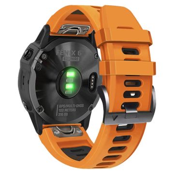 22mm Silikonarmband für Amazfit / Garmin und Coros Uhren - Orange / Schwarz