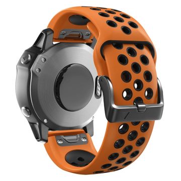 22mm zweifarbiges Silikonarmband für Garmin und Coros Uhren - Orange / Schwarz