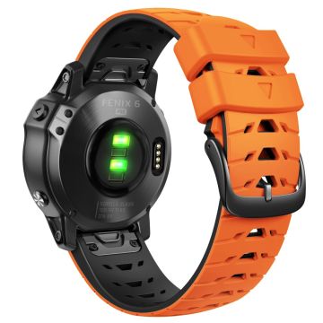 Silikonarmband für Amazfit / Garmin / Coros Uhr - Orange / Schwarz