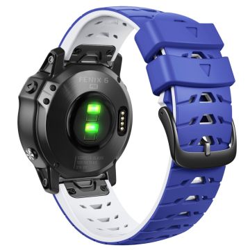 Silikonarmband für Amazfit / Garmin / Coros Uhr - Blau / Weiß