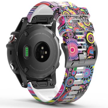 Silikonarmband mit Muster für Garmin / Amazfit und Coros Uhren - Multicolor Swirls