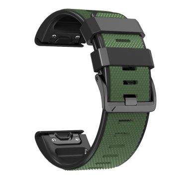 22mm zweifarbiges Silikonarmband im Rautenstil für Amazfit / Garmin / Coros Uhren - Army Green+Black