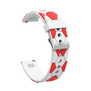 20mm Universal-Fußball Silikonarmband - Weiß / Rot